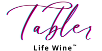 Logo of 'Tabler Life Wine' with stylized text on a white background